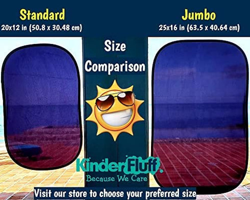 kinder Fluff Car Window Shade (4Pack)-The Only Certified Car Window Sun Shade for Baby Proven to Block 99.95% UVR - Mom's Choice Gold Award Winning -Car Window Shade for Baby- Car Seat Sun Protection