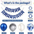 Yocharm Happy Birthday Banner Bunting Royal Blue Party Balloons Confetti Latex Balloon Party Banners for Boys Women Men Birthday Banner Decorations