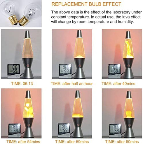 Lava Lamp Bulb 25 Watt, E17 Intermediate Base 6 Packs The Lava Original Replacement Bulb for 14.5-Inch/20-Ounce Lava Lamp, E17 Base 120 Volt Lava Lamp Replacement Bulbs, S11 Bulb