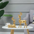 Nordic Resin Geometric Elk Sculpture Sitting Standing Deer Statues Christmas Reindeer Home Decor for Living Room TV Cabinet Wine Cabinet Gifts 2 PCS (Gold)