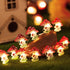Mushroom Decor Lights 10 ft 40 LEDs Mushroom Lights Battery Powered Mushroom Night String Lights with 8 Lighting Modes Remote Timer for Bedroom Winter Christmas Party Decoration