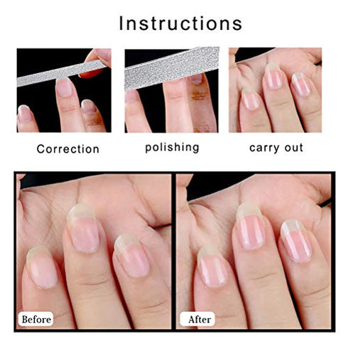 4 Pcs Metal Nail File Diamond Nail Files Stainless Steel Nail File Kit Double Side Fingernail Toenail Files for Salon Home Travel Use(5.9Inch)