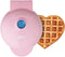 Nostalgia MyMini Heart Waffle Maker Valentine's Gift compact size 5 inch non stick surface (Pink)