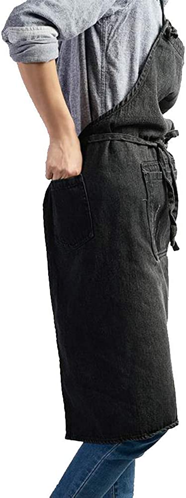 CACHIL Denim Apron With 5 Pockets for Cooking Kitchens