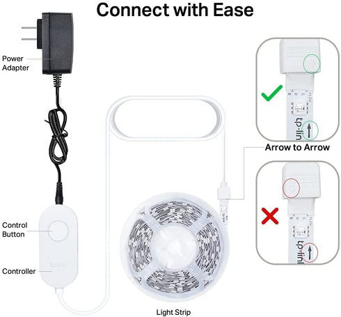 Kasa Smart LED Light Strip, 16.4ft WiFi LED Strip Works with Alexa, Google Home, SmartThings, High Brightness with 16 Million Colors, RGB, Grouping, Adjustable Length, Up to 25,000 Hours (KL400L5)