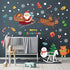 Supzone Christmas Wall Stickers Santa Claus Elk Wall Decals Removable Vinyl DIY Snowman Wall Decor Christmas Party Window Playroom Bedroom Classroom Living Room
