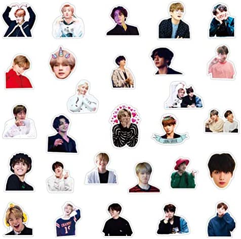 BTS Cute Kpop Stickers for Laptop 50pcs Teens Water Bottles Phone Notebook Scrapbook Car Computer Luggage Guitar Waterproof Decals