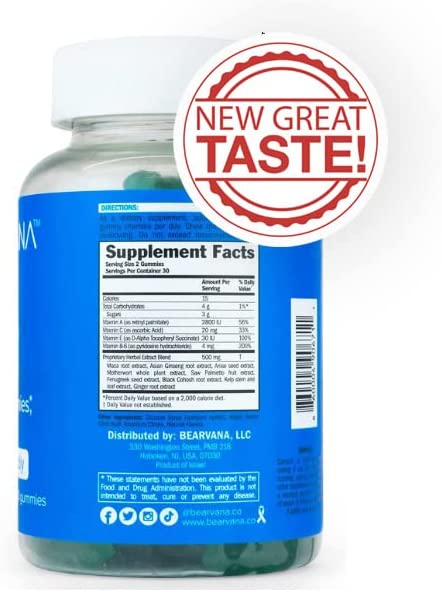 BEARVANA Gummies for You Herbal Blue - Supplement for Women - Delicious Berry Gummy Pills - 60 Gummies