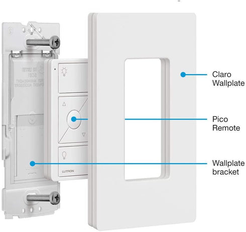 Lutron Caseta Wireless Wallplate Bracket for Pico Remote, PICO-WBX-ADAPT, Translucent