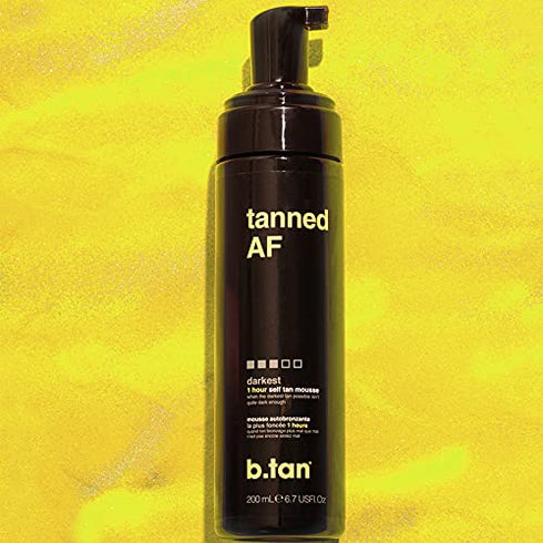 b.tan Dark Self Tanner Mousse - Fast, 1 Hour Express Self Tan - Free of Nasties, 100% Vegan, Cruelty Free - Fake Tan, Sunless Tanner, Tanning Mousse, Fake Tanner, Self Tanning Foam