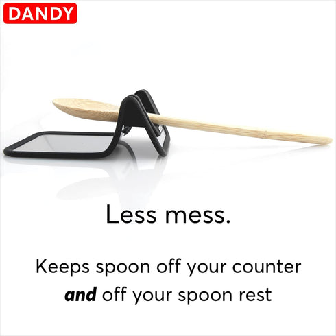 DANDY SpoonBest„¢ Non-Slip Silicone and Stainless Steel Spoon Rest/Tongs Holder for Stovetop, Countertop, and BBQ grill - Dishwasher Safe (Quantity = 1)