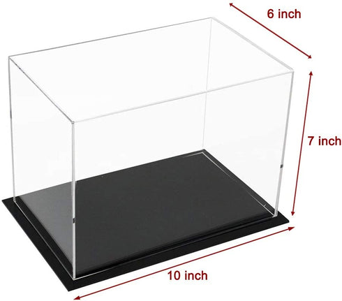 WANLIAN Clear Acrylic Display Case Assemble Countertop Box Cube Organizer Stand Dustproof Protection Showcase for Action Figures Toys Collectibles (10x6x7 inch; 25x15x18 cm)