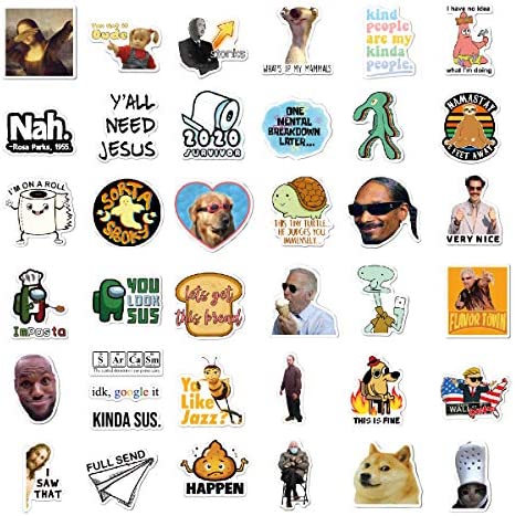 156pcs Funny Meme Vinyl Stickers Pack, Vine Stickers for Laptop, iPhone, Water Bottles, Computer, and Hydro Flask, DIY Decor for Bumper Wall (Meme)
