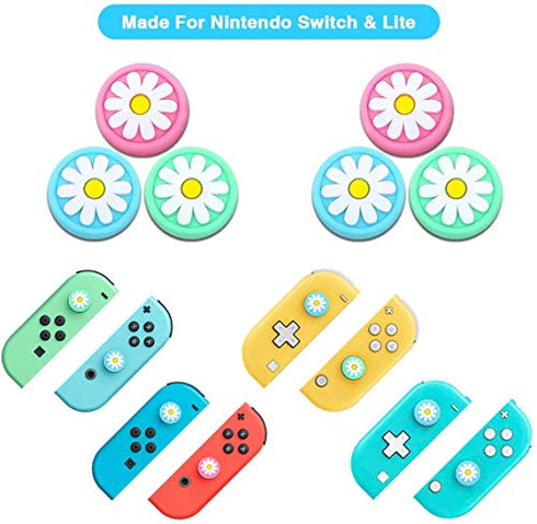 14 Packs Thumb Grip Caps, Joystick Cap for Nintendo Switch & Lite, Soft Silicone Cover Compatible Nintendo Joy-Con Controller