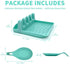 LSVGOE 2 Pack Multiple Utensil Spoon Rest with Drip Pad Non-Slip Heat Resistant Kitchen and Grill Spoon Holder for Spatula, Ladle, Tongs, Kitchen Gadgets, and Cooking Accessories (Lake Green)