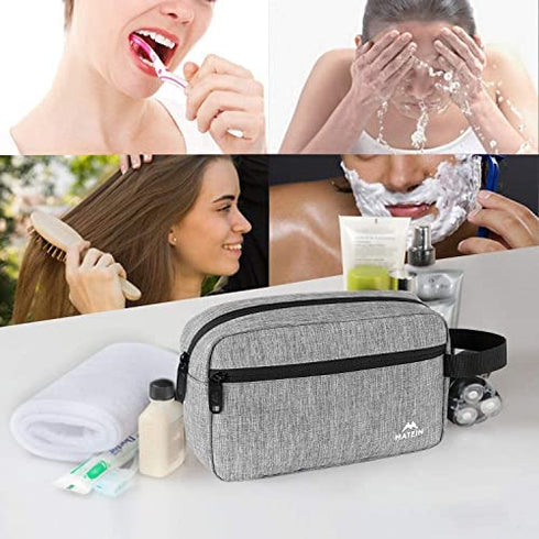 Toiletry Bag for Men (2 Packs), Waterproof Dopp Kit Bathroom Shaving Bag for Toiletries, Small Accessories Small Cosmetics & Makeup Organizer for Traveling
