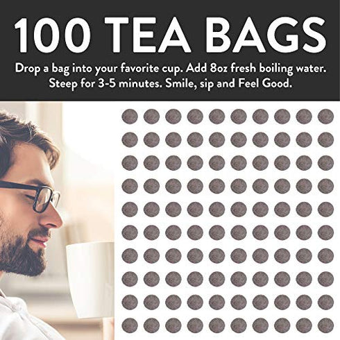 Organic Rooibos Tea Bags | 100 Tea Bags | Eco-Conscious Tea Bags in Kraft Bag | Raw from South Africa | by FGO