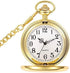 WIOR Classic Smooth Vintage Pocket Watch Silver Steel Mens Watch with 14 in Chain for Graduation Xmas Fathers Day