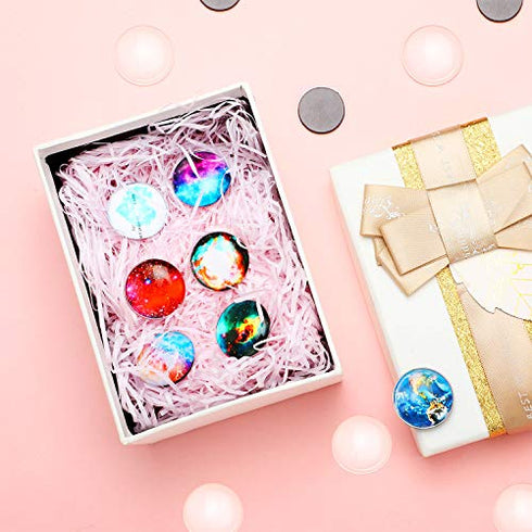 Ceramic Magnets for Craft Fridge Refrigerator Magnets with Transparent Glass Cabochons Round Disc Ferrite Ceramic Magnets for DIY Fridge Craft Making Magnet with Adhesive Backing