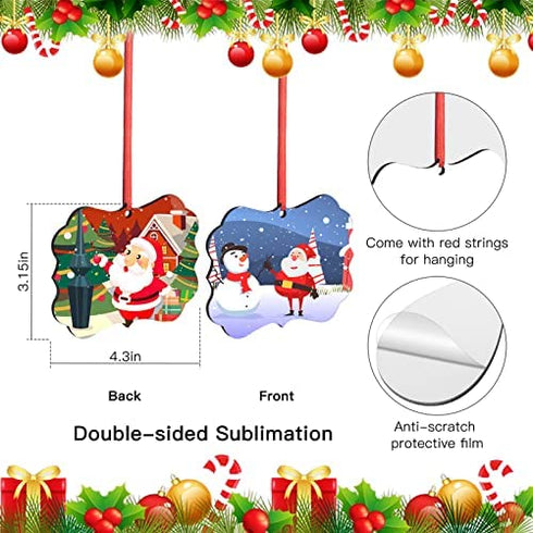 Valyria Sublimation Blanks Pendants, MDF Personalized Sublimation Pendant Blank Bulk 2022 Christmas Ornaments Discs Supplies for DIY Christmas Tree Decor 10 Pieces