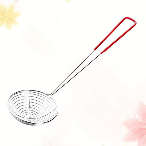 Hemoton 6Pcs Skimmer Slotted Spoon Boba Pearl Scoop Strainers Colander Stainless Steel Slotted Spoon Kitchen Strainer Ladle for Kitchen Frying Food Pasta Spaghetti Noodle