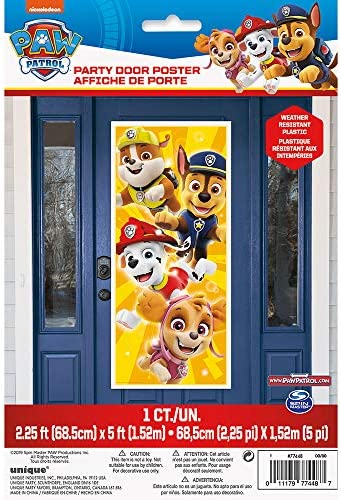 Unique Paw Patrol Plastic Door Poster-1 Pc, 27" X 60", Multicolor