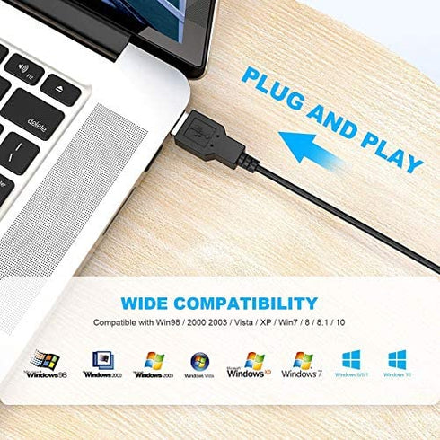 TECKNET Wired Mouse, USB Wired Computer Mouse, 3600DPI 4 Adjustable Levels, 6-Button Ergonomic Mice, Home and Office Mouse for Laptop PC Desktop Notebook - Grey