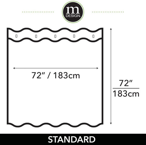 mDesign Hotel Quality Polyester/Cotton Blend Machine Washable Fabric Shower Curtain with Waffle Weave and Rust-Resistant Metal Grommets for Bathroom Showers and Bathtubs - 72" x 72" - Sand/Khaki