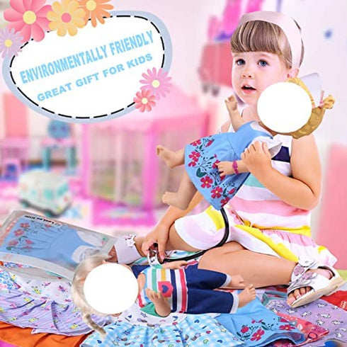 Alive Doll Clothes and Accessories - Baby Doll Dresses Fit for 12 13 14 14.5 Inch Bitty Girl Dolls, 12 Sets Doll Outfits Include Doll Dresses, Pajamas, One-Piece Suit, Swimsuit for Girls Gifts