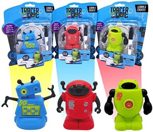 MUKIKIM TracerBot - Blue – Mini Inductive Robot That Follows The Black Line You Draw. Fun, Educational, and Interactive STEM Toy with Limitless Ways to Play! Promotes Logic and Creativity Training