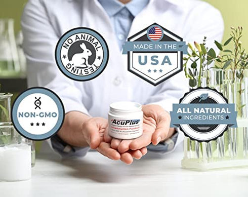 AcuPlus Pain Relief Cream - Advanced Therapy for Relief and Recovery from Bursitis, Tendonitis, Joint Pain, Arthritis Pain, and Muscle Pain - Back Pain Relief (2 Ounce (Pack of 1))
