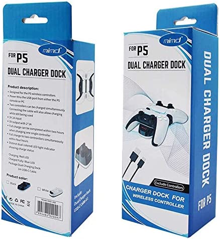 PS5 Controller Charger,Zamia Dual USB PS5 Controller Charging Station for Sony Playstation 5 Charging Dock Stand Station Digital Edition DualSense