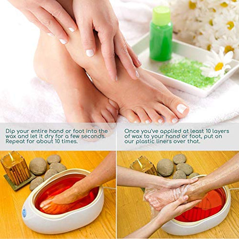 Segbeauty Paraffin Bath Liners for Foot, 200 Counts Plastic Foot Covers, Booties for Feet Thermal Foot Liners, Therabath Foot Protectors with 200 Stickers for Snug Closure, Wax Therapy Foot Bags