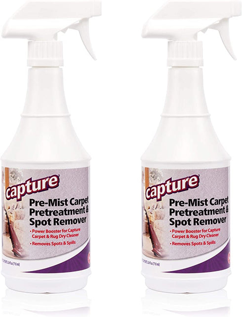Capture Pre-Mist Soil Release for Carpet Dry Cleaner - Carpet Cleaning Pre Spray - Loosen Juice, Coffee & Wine Spill and Tough Rug Stains Eliminator - Multi-Purpose Cleaning Essentials (2 Pack)