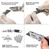 Heavy Duty Folding Utility Knife Dual Blade/Box Cutter with Leather Sheath + 5 SK5 Blades (Professional Grade)