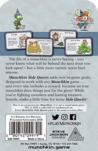 Steve Jackson Games SJG4264 Munchkin Side Quests Games