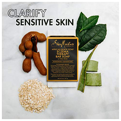SheaMoisture Bar Soap for Eczema African Soap Bar Soap with Shea Butter, Black, Aloe Vera, 5 Ounce