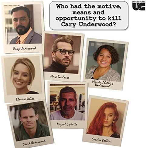 Murder Mystery Party Case Files: Underwood Cellars Unsolved Mystery Detective Game Play Alone, w/ Friends, Family or for Couples Date Night Ages 14+ from University Games , Brown