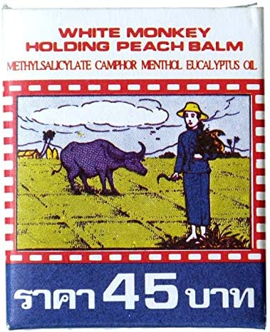 White Monkey Holding Peach Medicated Balm 18 grams