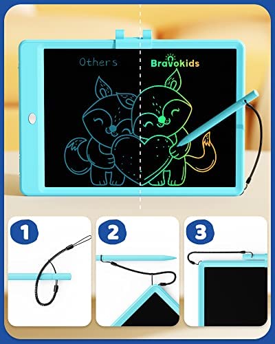 Bravokids Toys for 3-6 Years Old Girls Boys, LCD Writing Tablet 10 Inch Doodle Board, Electronic Drawing Tablet Drawing Pads, Educational Birthday Gift for 3 4 5 6 7 8 Years Old Kids Toddler (Blue)