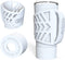 Gangster Armor Grip (White - Glow in the dark) Handle for your cup 20 oz Yeti RTIC Beast Simple Tumbler silicone sleeve & boot - 20 oz Rambler (White - Glow)