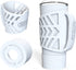 Gangster Armor Grip (White - Glow in the dark) Handle for your cup 20 oz Yeti RTIC Beast Simple Tumbler silicone sleeve & boot - 20 oz Rambler (White - Glow)