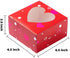 Valentines Day Bakery Treat Boxes Valentines Cupcake Boxes Cookie Boxes with Window for Holiday Pastries, Doughnut, Cookie, Cupcakes, Brownies, Truffles Gift Giving (4.5"x4.5"x2.5")