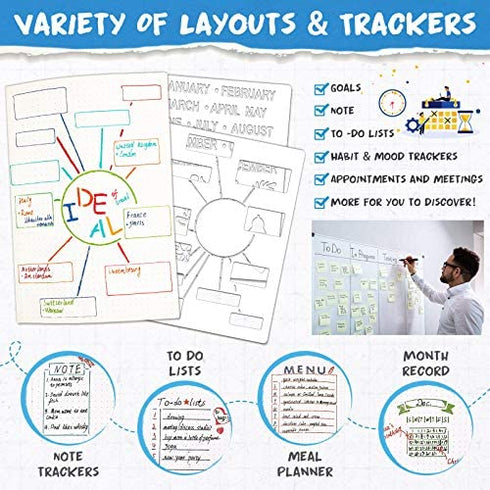24 Pieces Journal Stencil Set Plastic Planner Bullet Journaling Stencils Ultimate Productivity Stencil DIY Templates to Create Calendars Schedule for A5 Journal Scrapbooking Notebook (Classic Style)