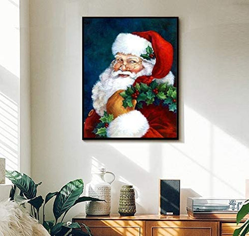 ACANDYL DIY Oil Painting Paint by Number Kit for Kids Adults Students Beginner DIY Canvas Painting by Numbers Acrylic Oil Painting Arts Craft for Home Wall Decoration Santa Claus 16x20 Inch