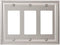 Amerelle Continental Triple Rocker Cast Metal Wallplate in Satin Nickel