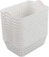 HOMMP 12-Pack White Plastic Woven Storage Basket Tray with Handle (Mini)