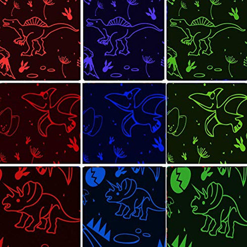 MINGKIDS Kids Night Light Dinosaur and Cars Projector 360 Degree Rotation - 4 LED Bulbs 9 Light Color Changing with USB Cable,Dinosaur Toys Gifts for Boys Girls