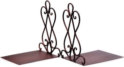 Artkingdome 1 Pair Luxury Old School Bookends Retro Organizer Books End Stand Desk Holder Racks Non-Skid Bookcase Library Decorative Bookend Gift w/Padding