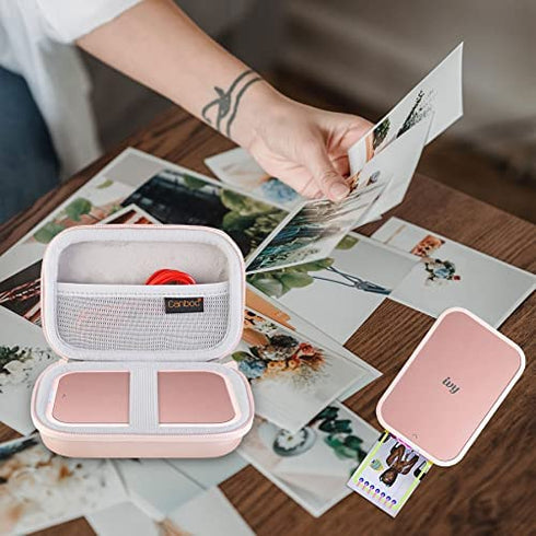 Canboc Hard Case for New Canon Ivy 2 Mini/Canon Ivy Mini/Canon Ivy CLIQ+2 CLIQ 2 CLIQ+ Photo Printer Mobile Wireless Bluetooth Instant Camera Printer, Mesh Bag fit Photo Paper and Cable, Rose Gold